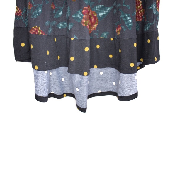 Floral Flowy Pull On Mixed Pattern Oversized Short Sleeve Dress Small Medium - Picture 3 of 6